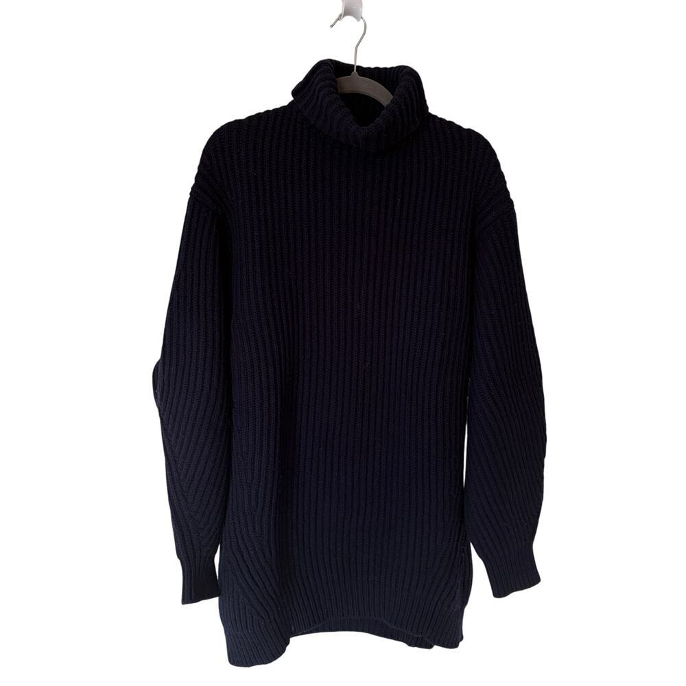 Acne Navy Isa Tunic Turtleneck Sweater size Large, GUC